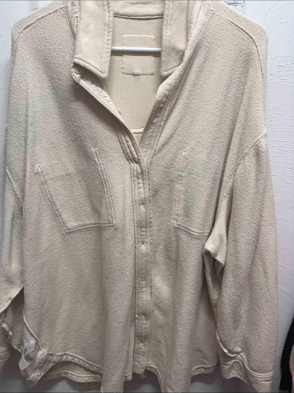 aerie Cream Button-Front Utility Jacket